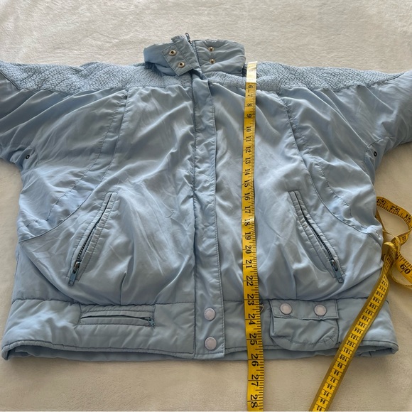 Vintage 1970s Obermeyer Women’s Dominique Powder Blue Goose Down Ski Jacket - Picture 8 of 11